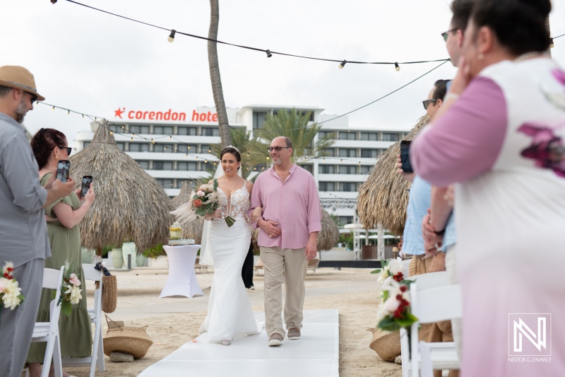 Bride walking down the aisle