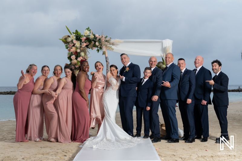 Bride and groom with bridal party