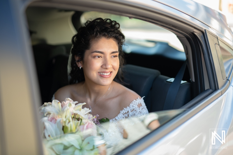 Bride in the car