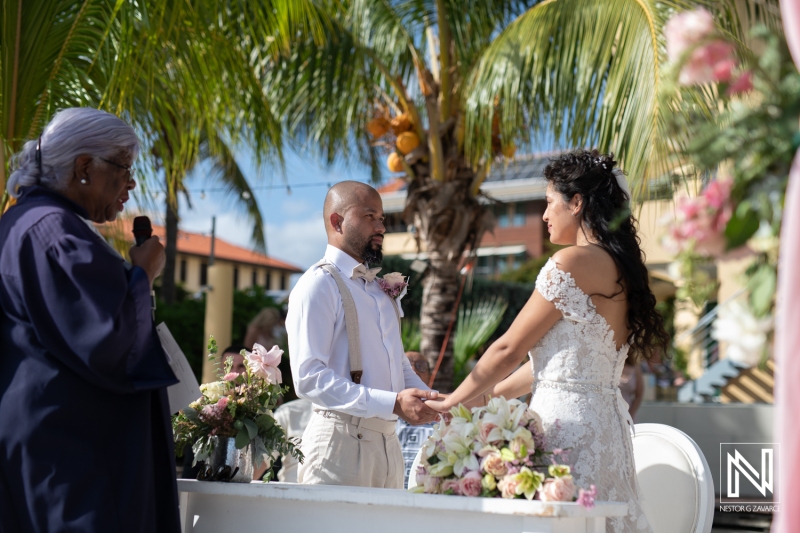 Bride and Groom at wedding ceremony