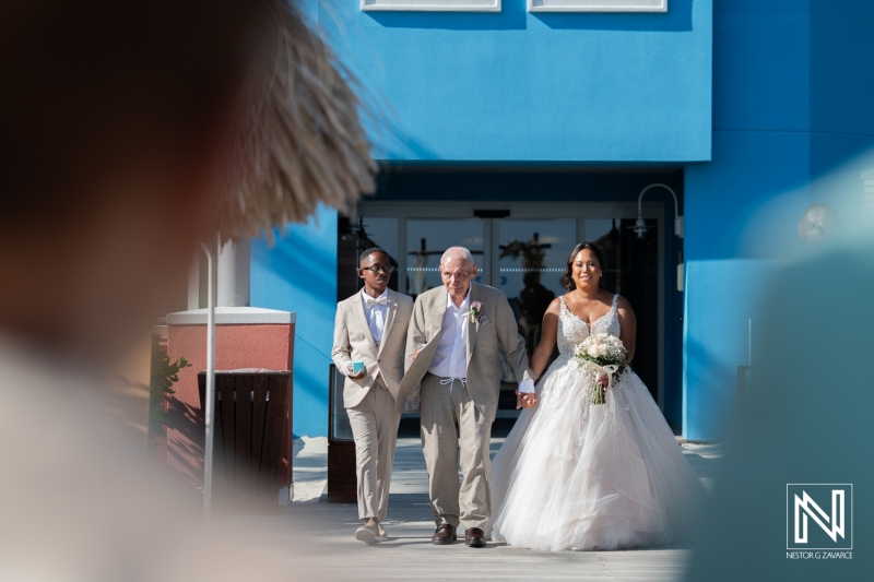 Bride walking down the aisle