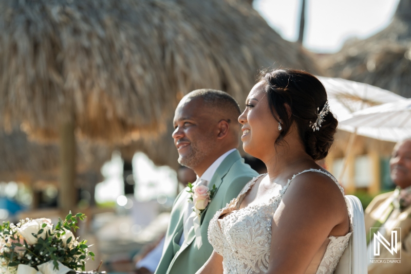 Wedding couple at the ceremony
