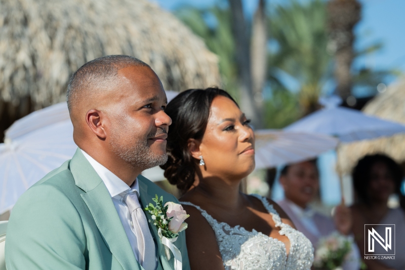 Wedding couple at the ceremony