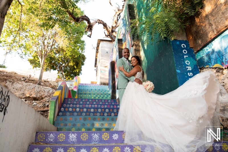 Bride and groom photoshoot session