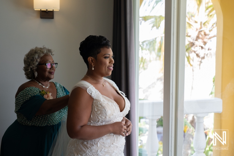 Bride getting ready