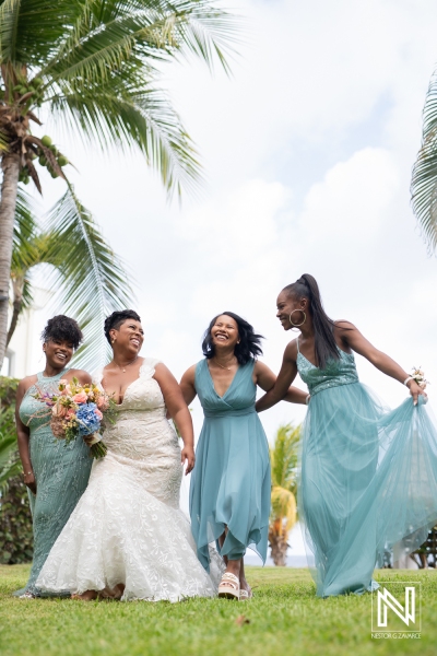 Bride and bridesmaids