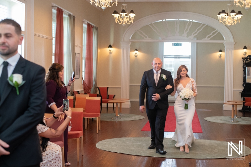 Bride walking down the isle with father