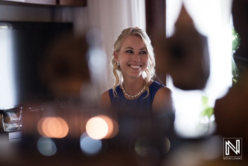 Daughter of the bride smiling