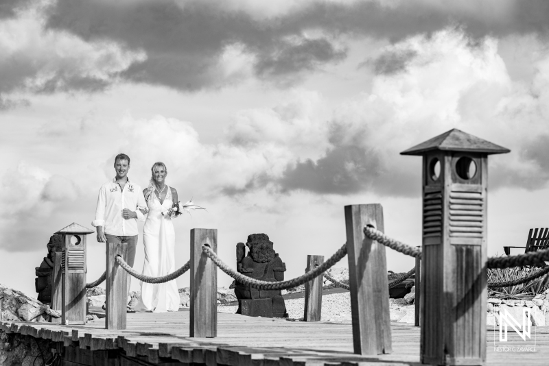 Bride entrance on the pier