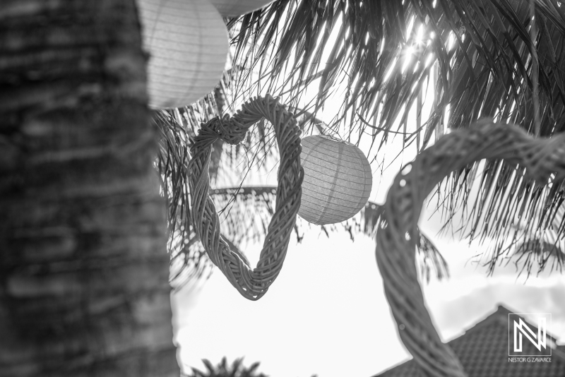 Wood Hearts Beach Wedding Decoration