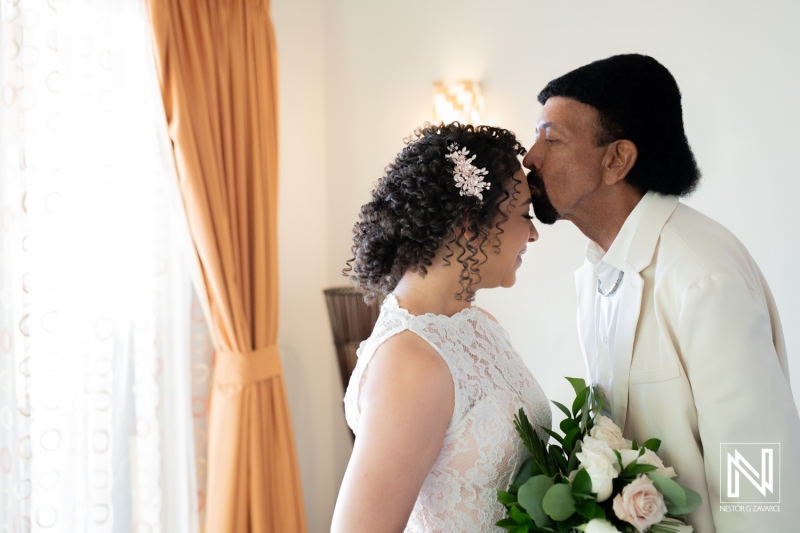 Bride and father first look