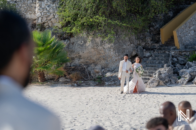 Bride walking down the aisle