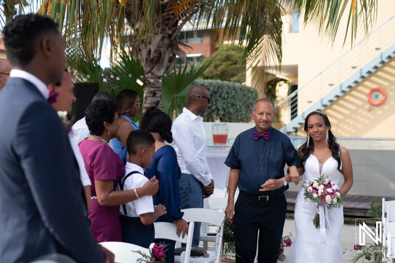 Bride walking down the aisle
