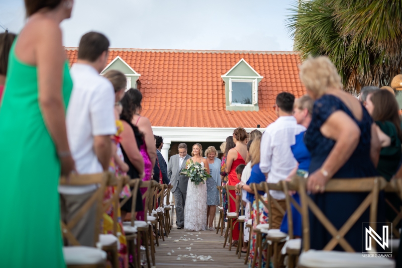 Bride walking down the isle