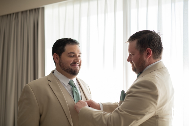 Couple getting ready