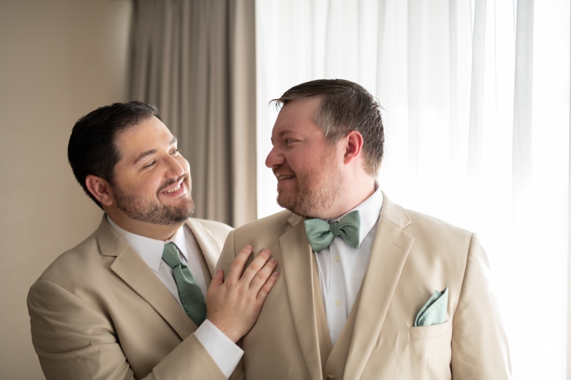 Couple getting ready