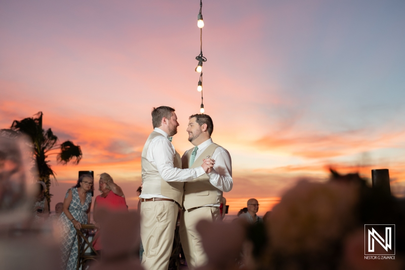 First dance at the sunset