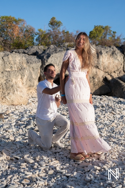 Wedding proposal at the beach