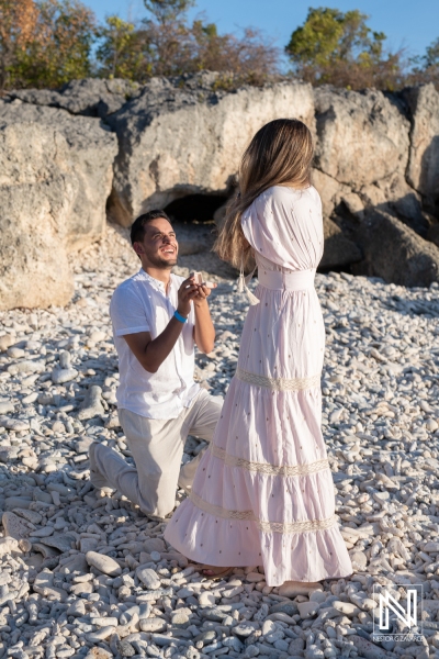 Wedding proposal at the beach