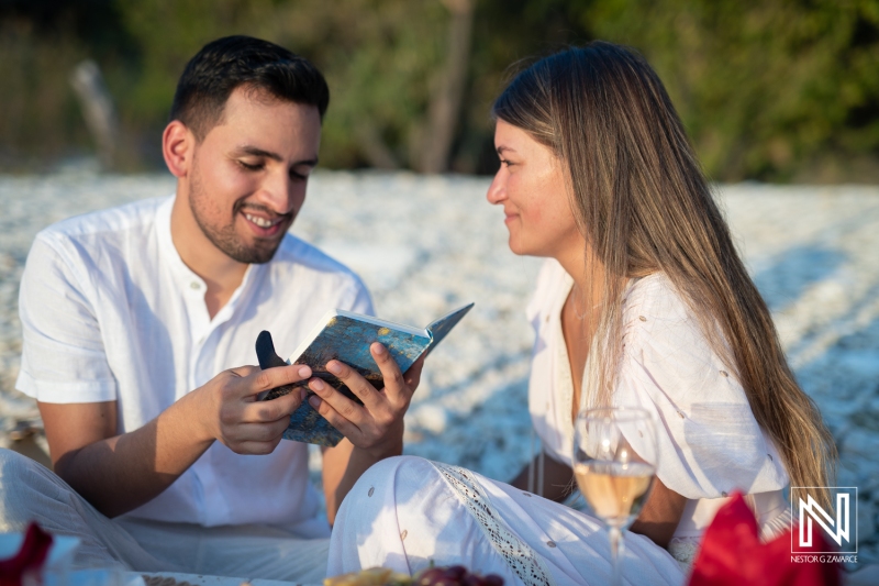 Reading a romantic poem