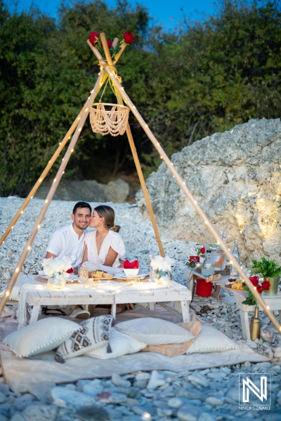 Couple Romantic Dinner at the beach