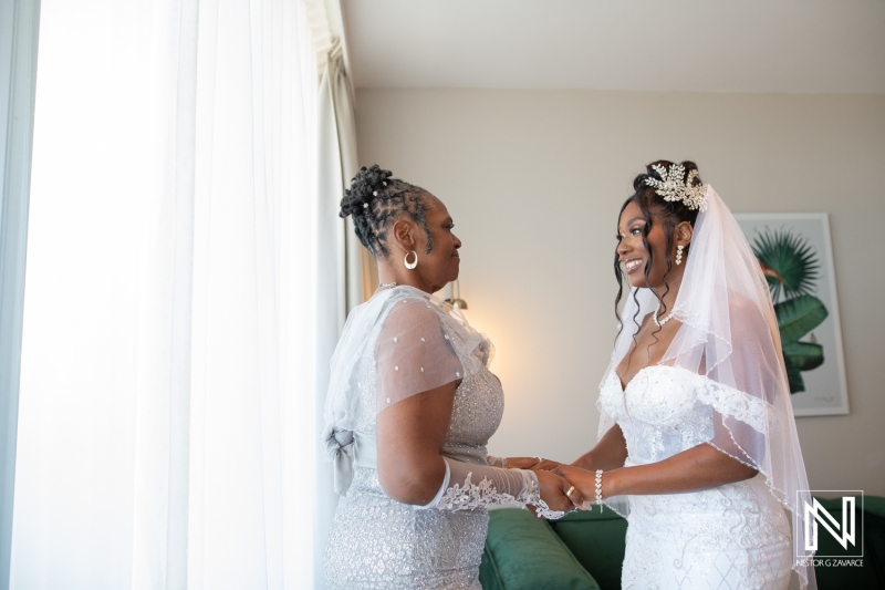 Bride and mom