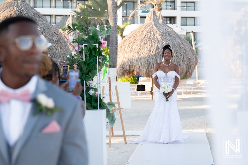 Bride walking down the aisle