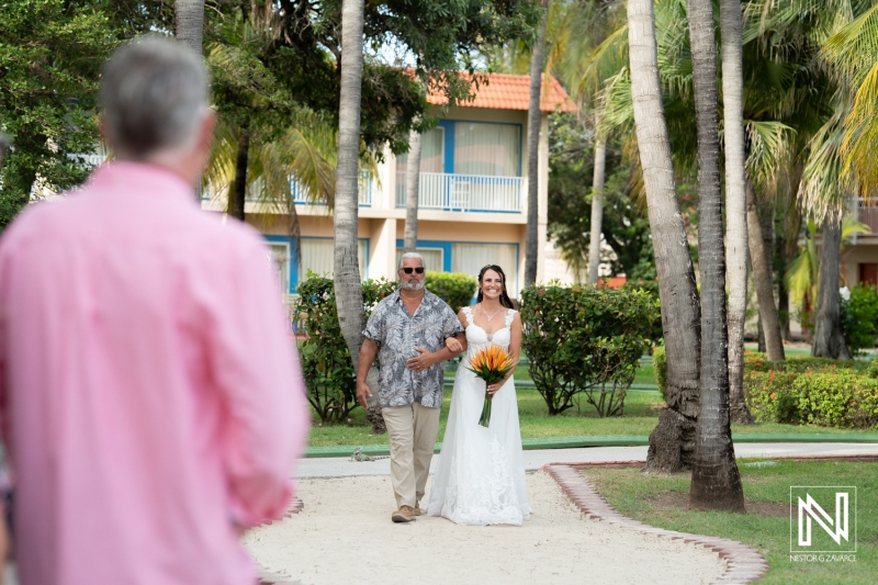 Bride walking down the aisle