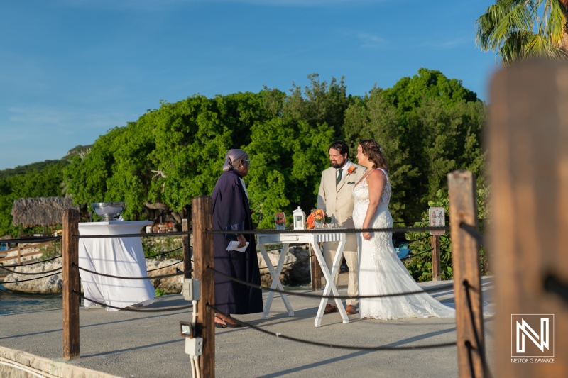 Beautiful wedding ceremony at Dreams Curacao Resort surrounded by nature, capturing love, joy, and celebration in a dreamy tropical setting