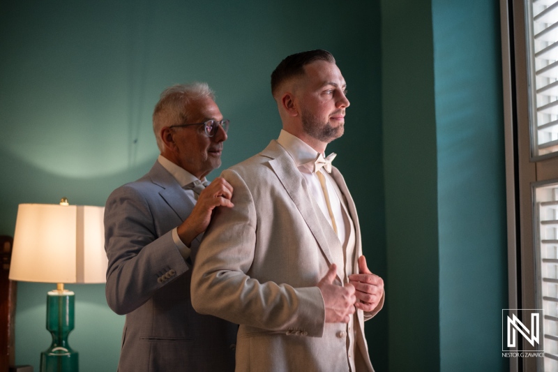 Groom getting ready