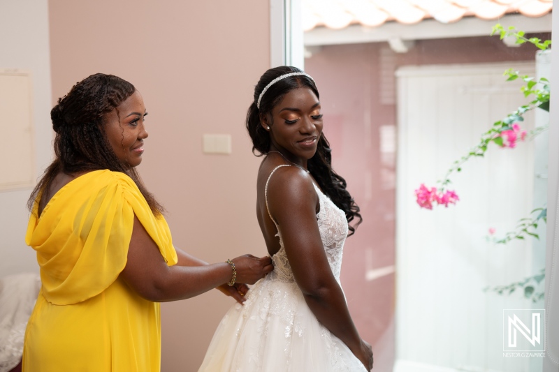 Bride getting ready