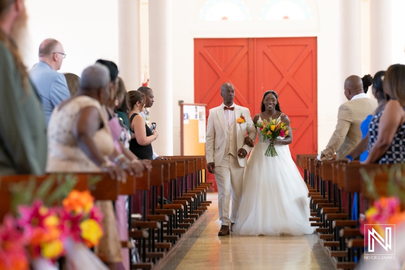 Bride walking down the aisle