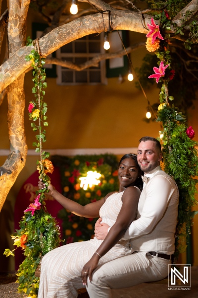 Bride and groom photo at the reception