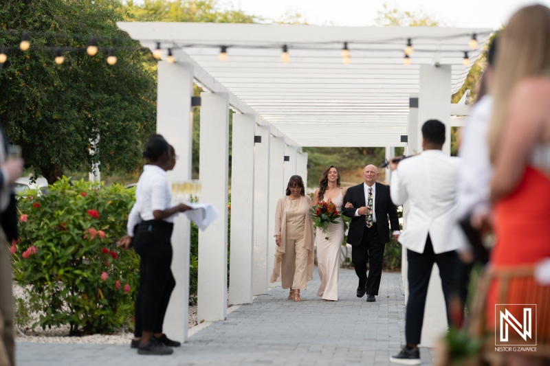 Bride walking down the aisle