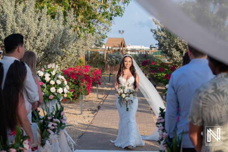 Bride walking down the aisle