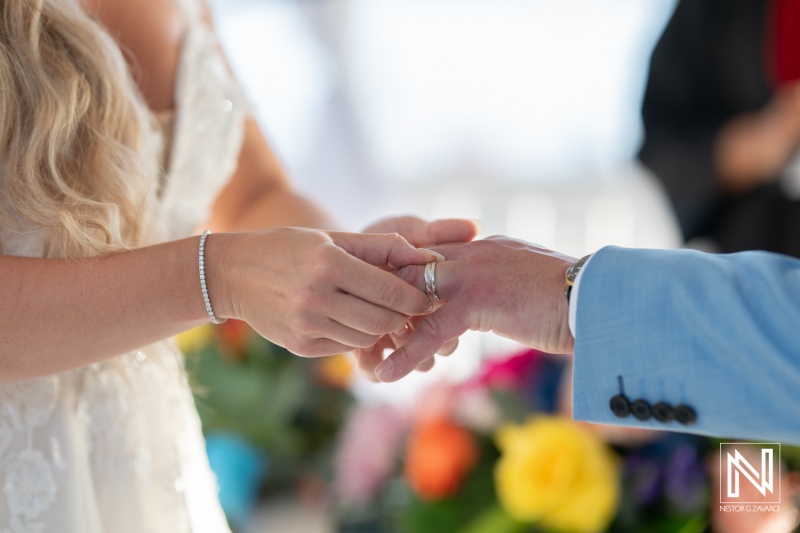 Beautiful wedding ceremony in Curacao at Sunscape Curaçao Resort celebrating love and commitment between partners