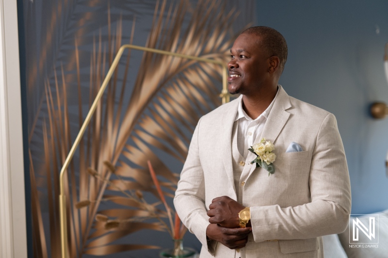 Celebration of love in a stunning sunset at Renaissance Wind Creek Curacao Resort