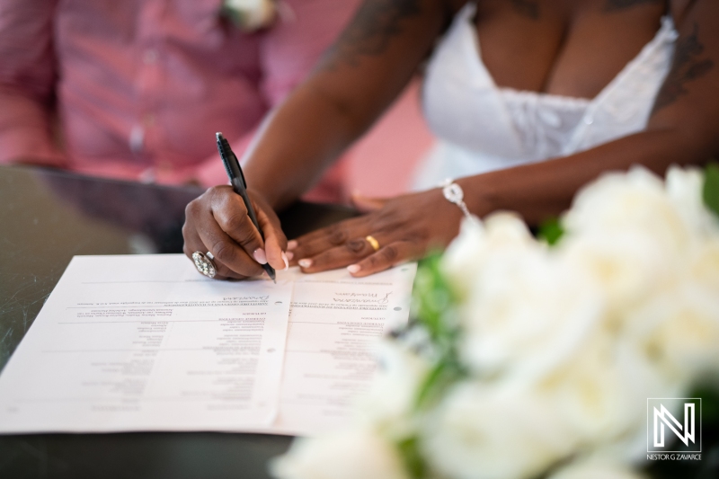 Signing the papers