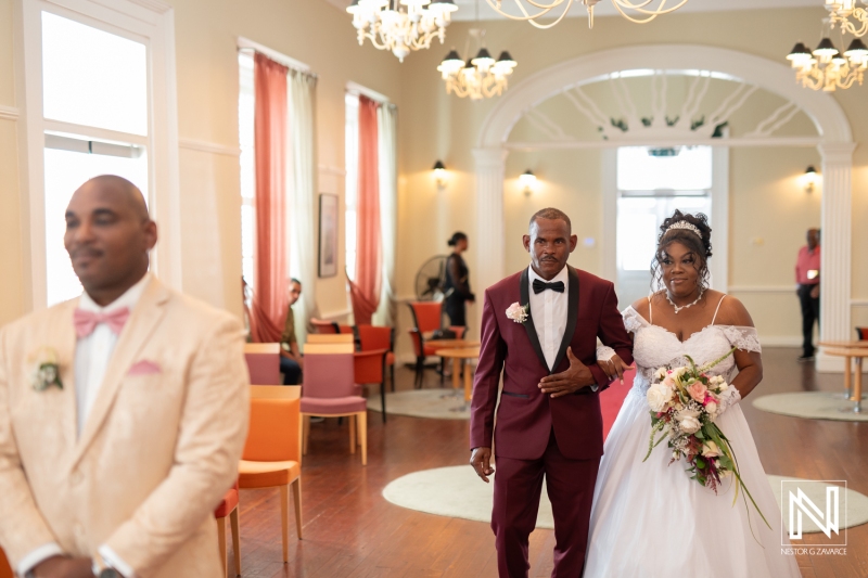 Bride walking down the aisle