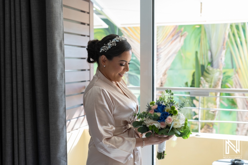 Bride at the balcony