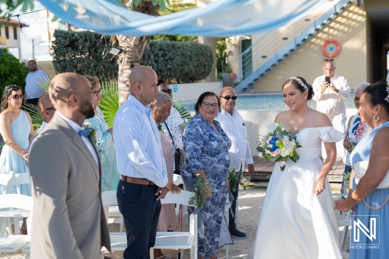 Bride walking down the aisle