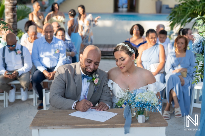 Signing the documents