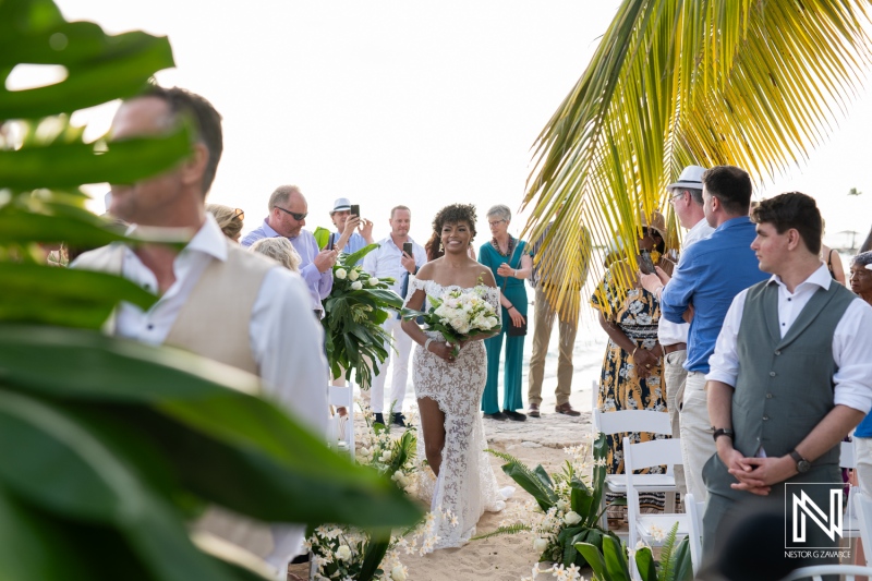 Bride walking down the aisle