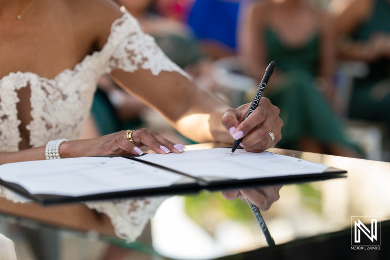 Signing the documents