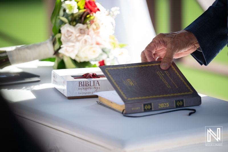 Special wedding ceremony at Acoya Curacao Resort with heartfelt moments and beautiful decorations