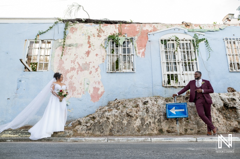 Couple celebrates love during their wedding at Acoya Curacao Resort with stunning backdrops in Curacao