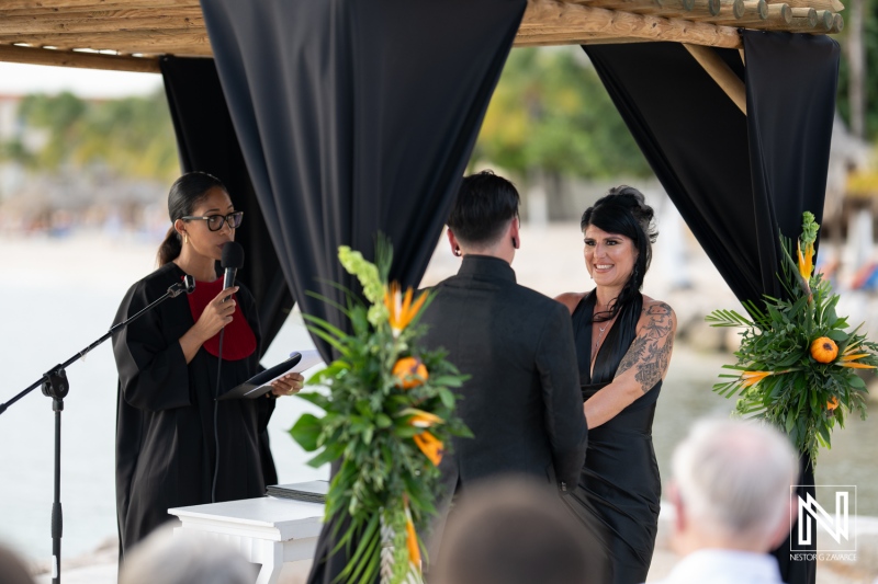 Weddings at Sunscape Curacao Resort during Halloween celebrations create unforgettable memories on the picturesque beach