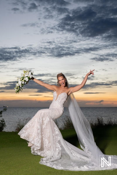 Bride sunset photoshoot at the golf course