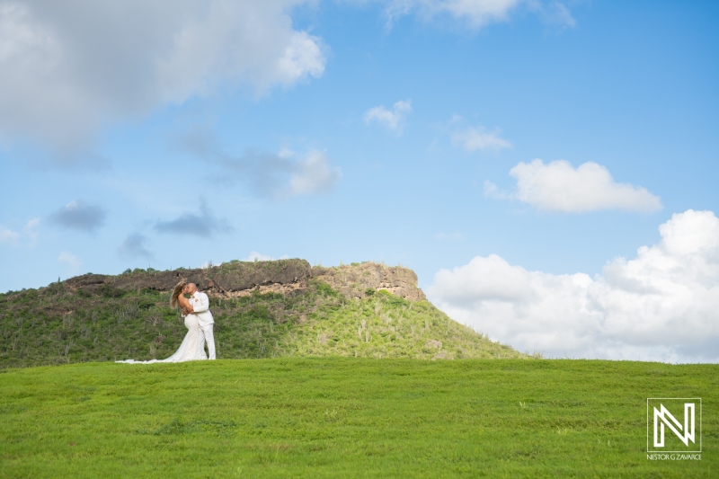 Trash the dress session at golf course