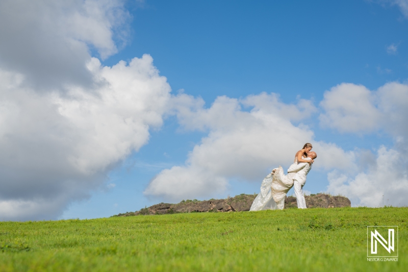 Trash the dress session at golf course